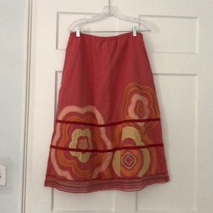 J Jill skirt with embroidered flowers
